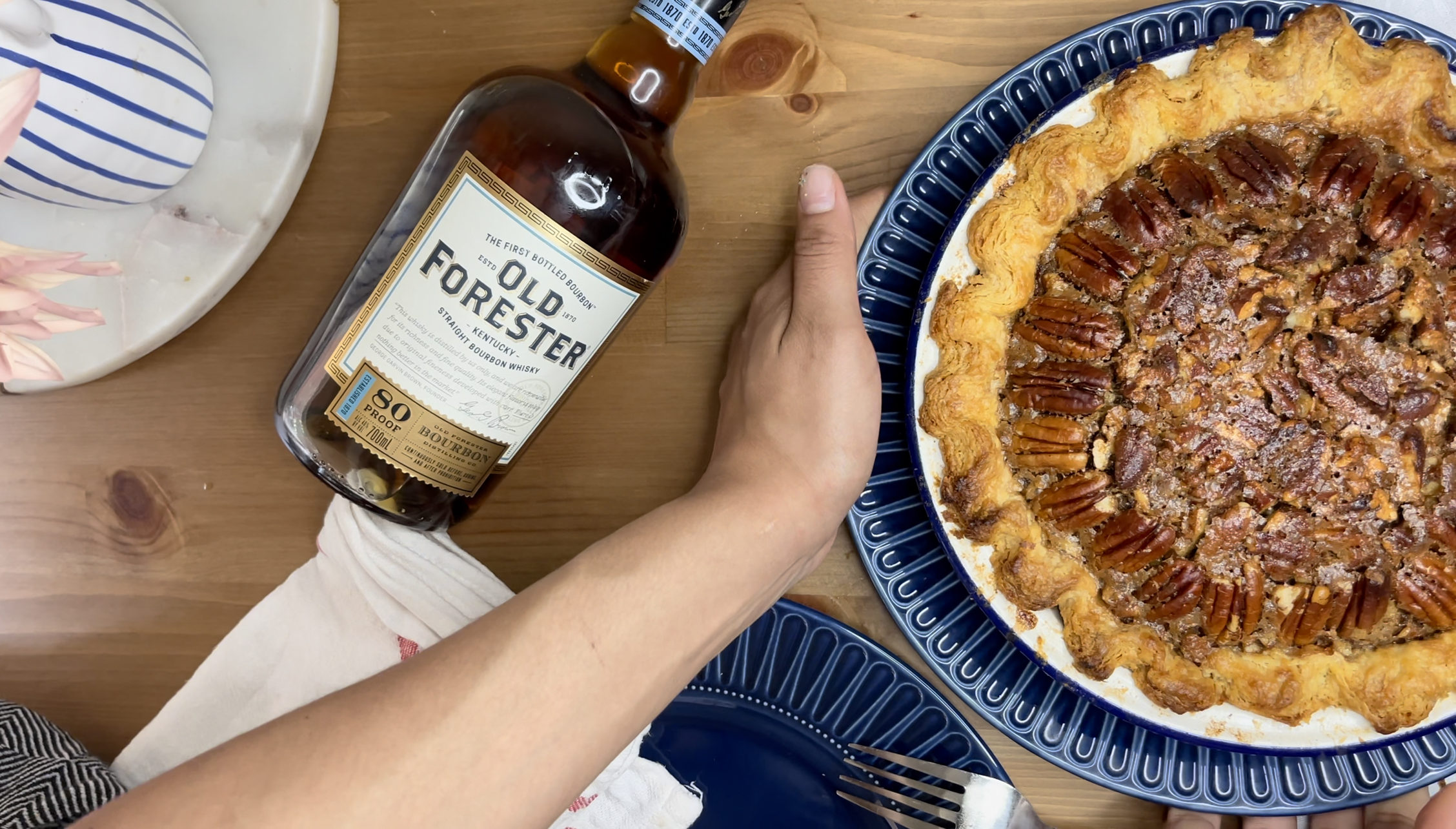 bourbon pecan pie - no knead