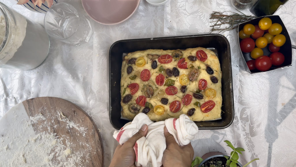 no knead olive focaccia