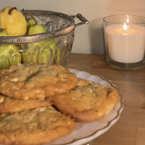 white choc pear cookies