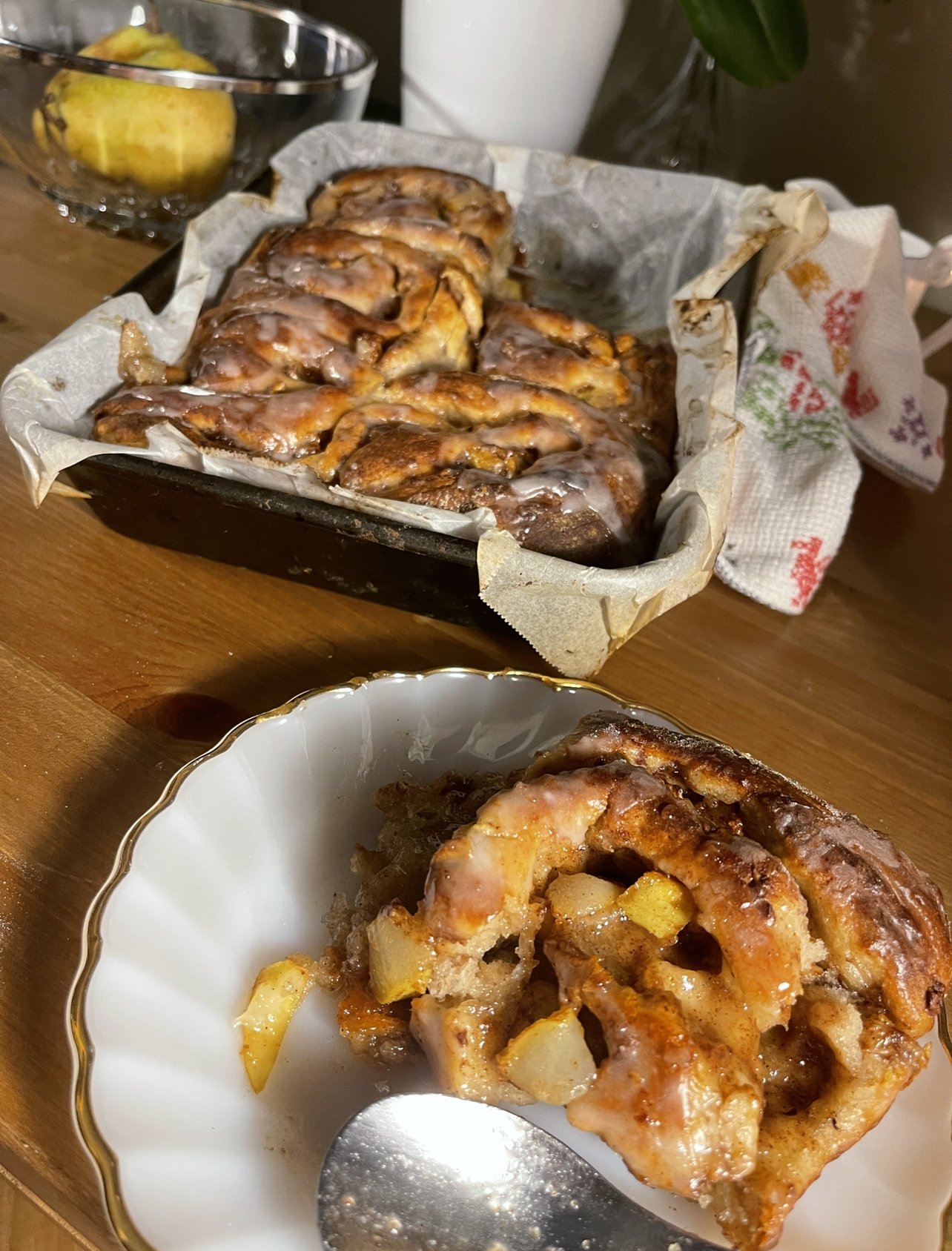 pear cider cinnamon rolls