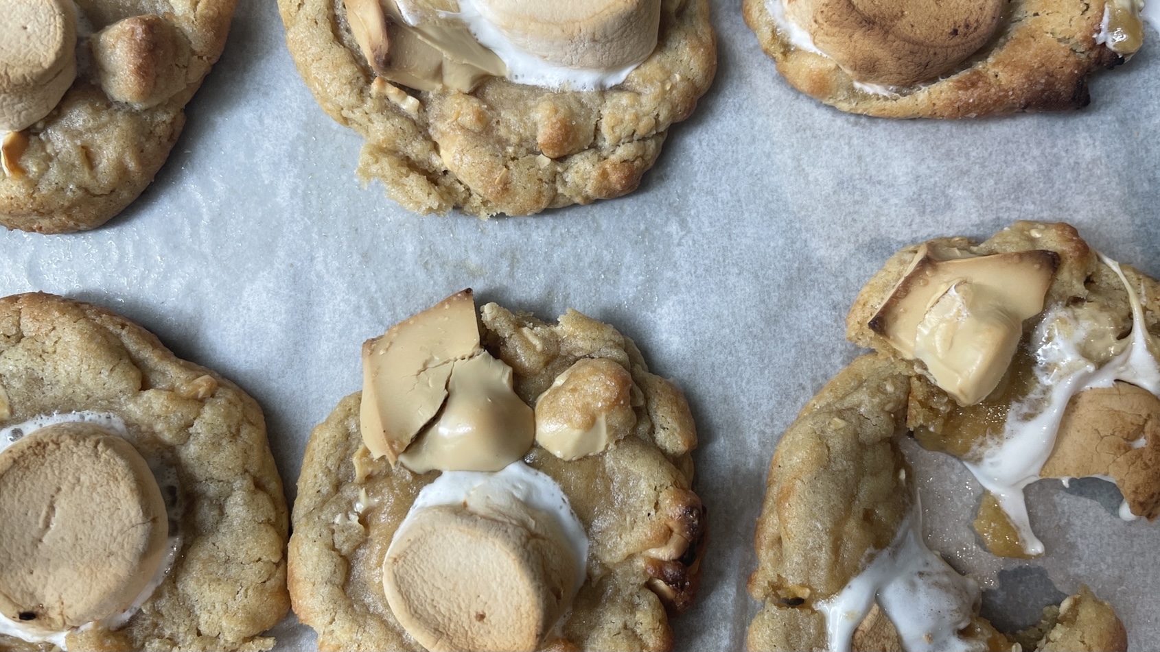 Caramilk smore cookies