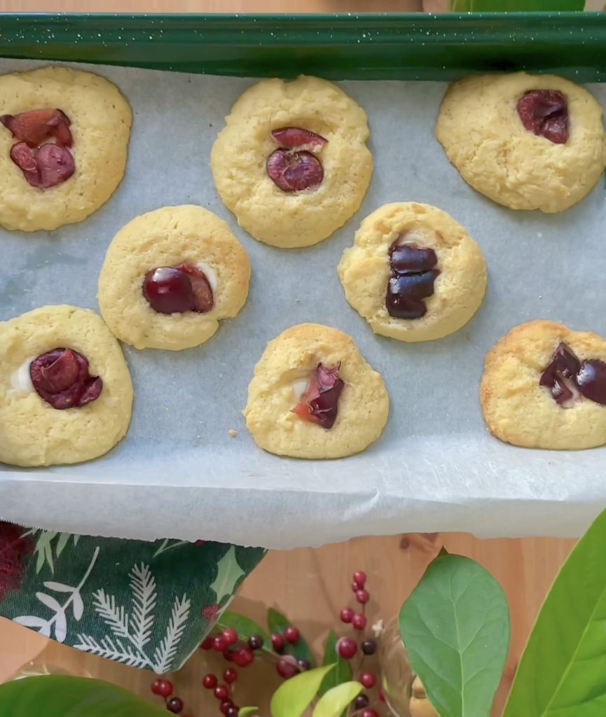 white choc cherry biscuits